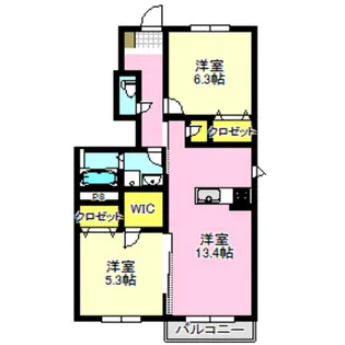 アルカンシェルAB【1階】の間取り