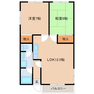 ベルメゾン奥住B棟【1階】の間取り