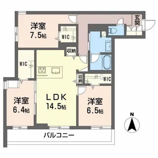 Crestieq大岩本町【2階】の間取り