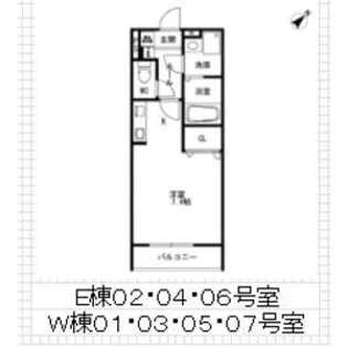 エクセル田中 E棟【1階】の間取り