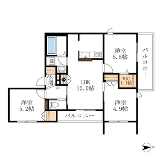 コンフォート中葛西【2階】の間取り