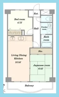 横浜阪東橋ガーデンハウス【4階】の間取り