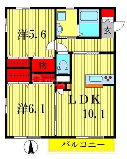 ジュネス金町【4階】の間取り