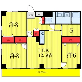 クローネ川口【5階】の間取り