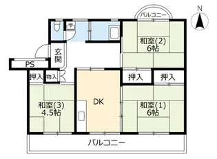 UR戸頭【3階】の間取り