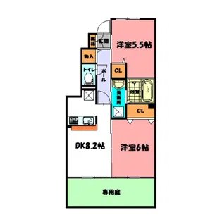 キャンフルローレル【1階】の間取り