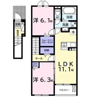 アイリス【2階】の間取り