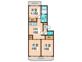 ディアコート鷺沼【2階】の間取り