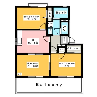 ファミール羽根 B【1階】の間取り