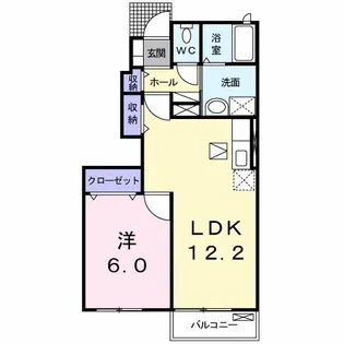 カーサプラシードB【1階】の間取り