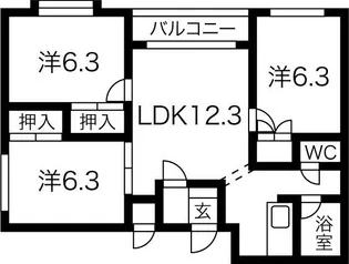 ドエル宮の森パートI【1階】の間取り