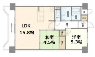 サンプラザ本山南【4階】の間取り