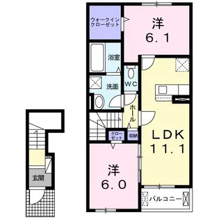 スペランツァII【2階】の間取り