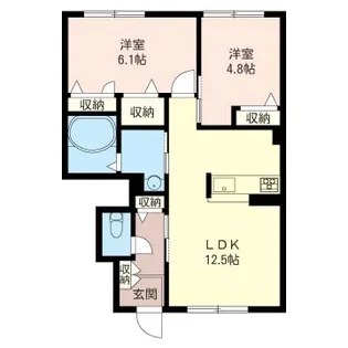 エントビア シャーメゾン【1階】の間取り