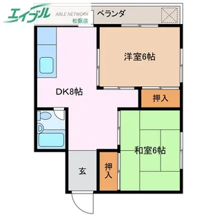 出垣内ハイツ【1階】の間取り