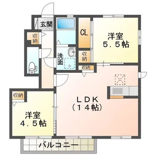 秋桜タウン D【1階】の間取り