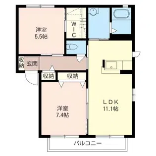 オークヒルズII【1階】の間取り