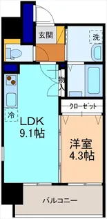 Ritz9【7階】の間取り