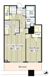 白金タワー タワー棟【12階】の間取り