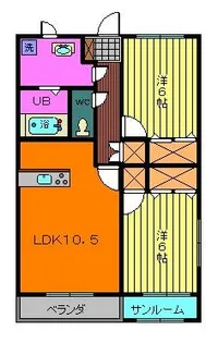 ユーミーキャッスル【1階】の間取り
