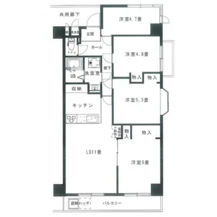 神奈川県座間市相模が丘5【マンション】の間取り