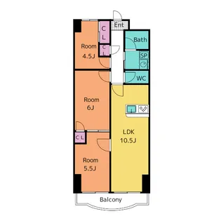 天神山マンション II号館【9階】の間取り