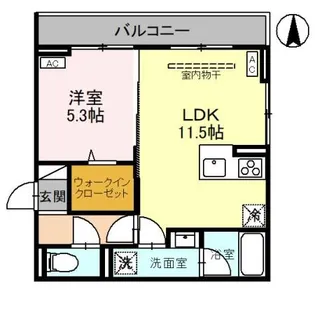 ノーブルラフィネ武蔵浦和【2階】の間取り