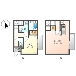 愛知県海部郡蟹江町城1【アパート】の間取り