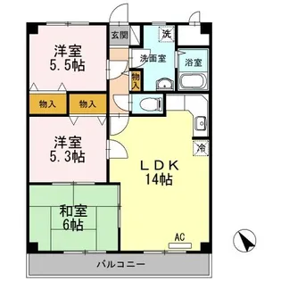 広島県福山市多治米町5【マンション】の間取り