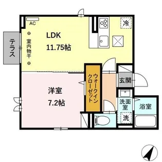 ディートリビュート湘南辻堂【1階】の間取り