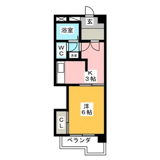 サンシャインビル北棟【4階】の間取り