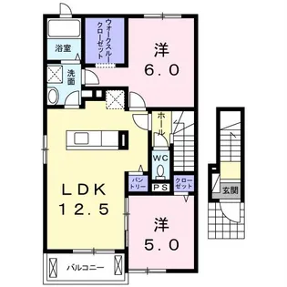 ブロッサムI・II【2階】の間取り