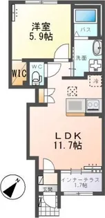 ロジュマン青山II【1階】の間取り