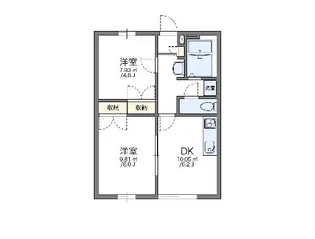 レオパレスぽてとII【1階】の間取り