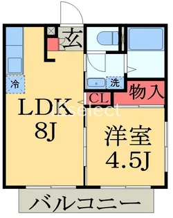 1LDKの間取り画像