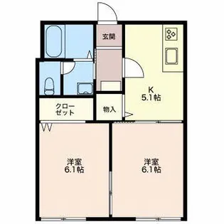 タウニィアサヒA【2階】の間取り