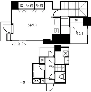 パレステュディオ三番町II【10階】の間取り