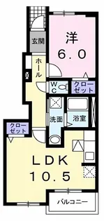 東京都西多摩郡瑞穂町むさし野3【アパート】の間取り