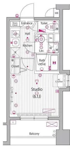 グランド・ガーラ桜木町駅前【10階】の間取り