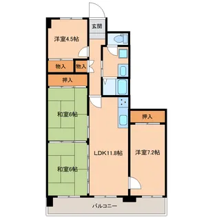 デルマール立山【4階】の間取り