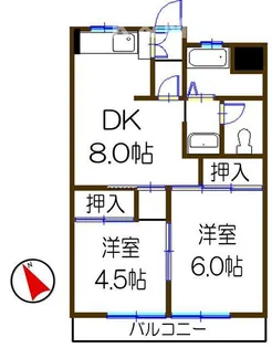 コーポサンライズ【5階】の間取り