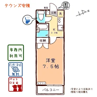タウンズ安積【2階】の間取り