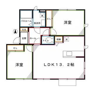 ノースソシアA【2階】の間取り