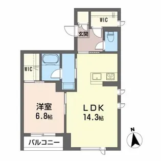 シャーメゾン新寺I【3階】の間取り