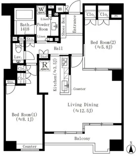 パークサイド・ウイングス【5階】の間取り