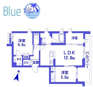 グランウェーブ湘南【3階】の間取り