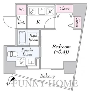 ロイジェント世田谷野沢【4階】の間取り