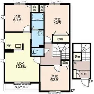 アンビエラB【2階】の間取り