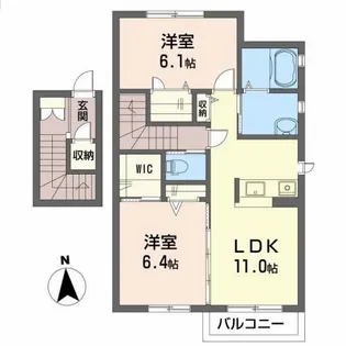 グレースコートB【2階】の間取り
