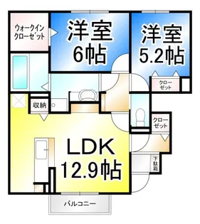 リジェール オール セゾン B【1階】の間取り